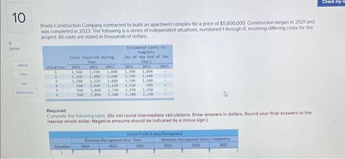 please answer, will give thumbs up. Check my 10 Brady Construction Company