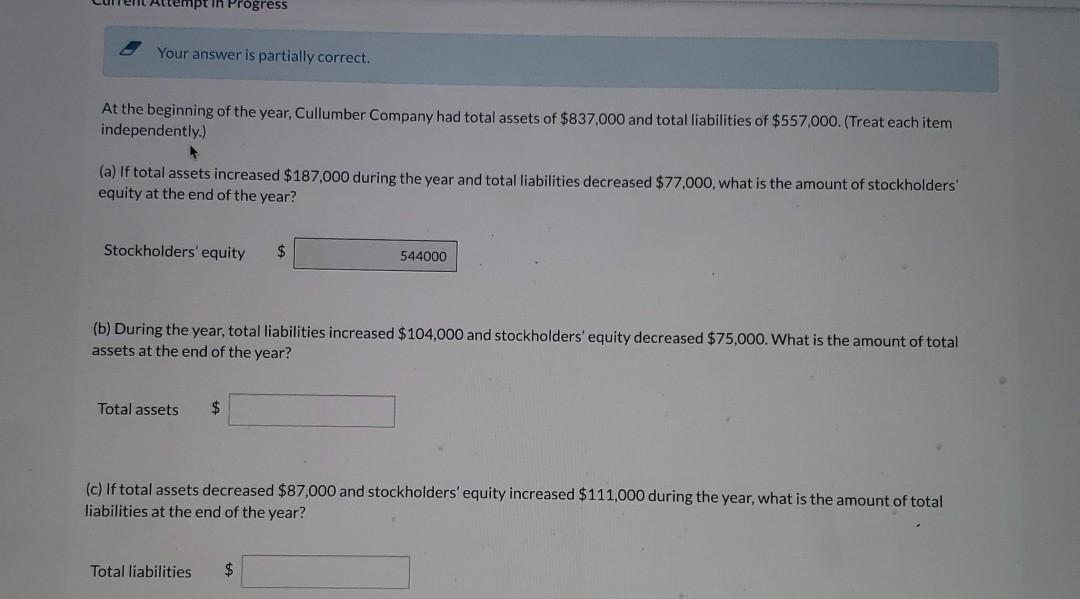  tin Progress Your answer is partially correct. At the beginning of