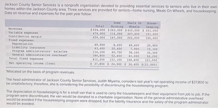  Jackson County Senior Services is a nonprofit organization devoted to providing