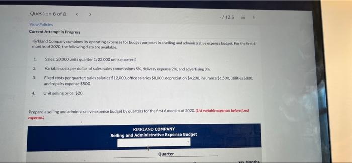  -/12.5 E 1 View Policies Current Attempt in Progress Kirkland Company