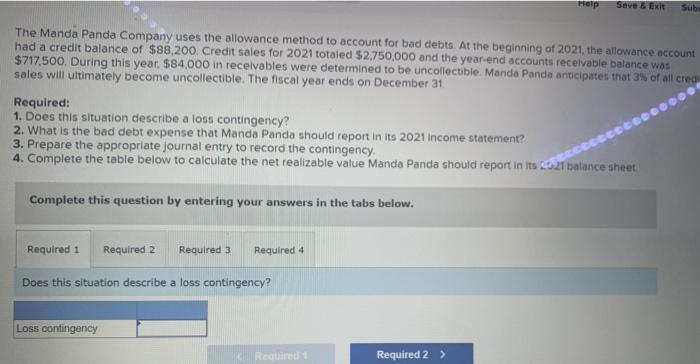  Help Save & Exit Subs The Manda Panda Company uses the