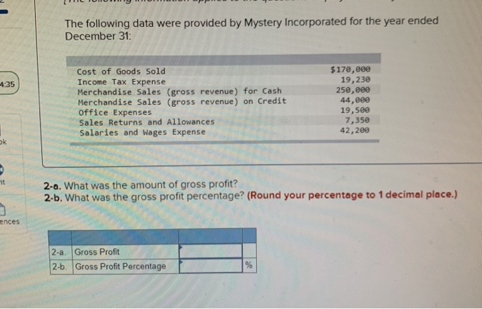 by Mystery Incorporated for the year ended December 31: Cost of Goods