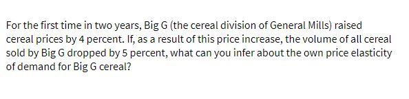 For the first time in two years, Big G (the cereal