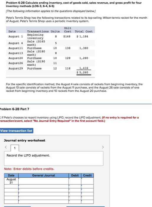 statement using a perpetual inventory system (LO6-2, 6-5) The following information applies