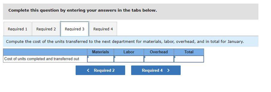 process inventory and the costs added during January amounted to $721,260 in
