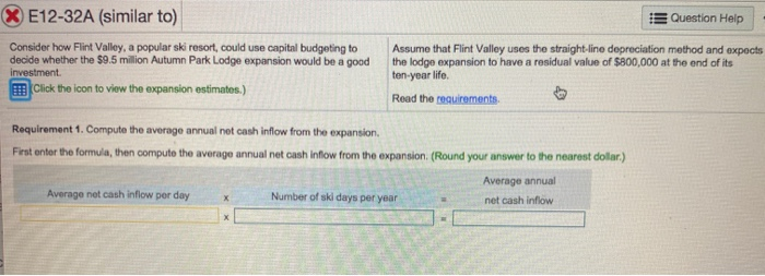  Data: X E12-32A (similar to) Question Help Consider how Flint Valley,