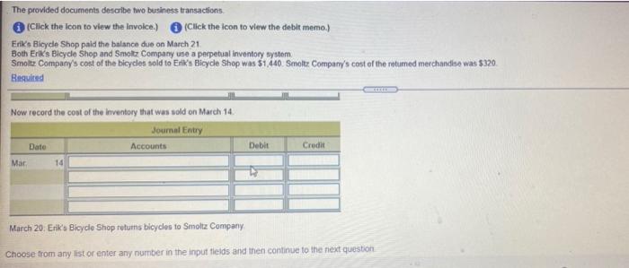 sold to Eriks Bicycle Shop was 51440 Smolt Company's cost of the