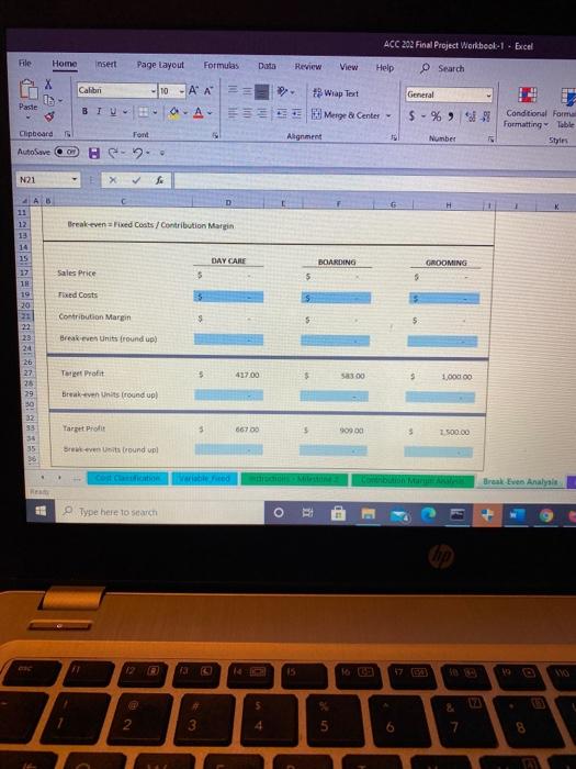unit cost and foxed cost of each service 1 2 4 Item