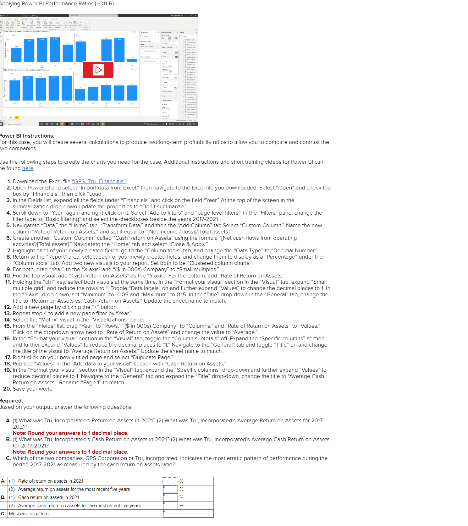  Power BI Instructions: For this case, you will create several calculations