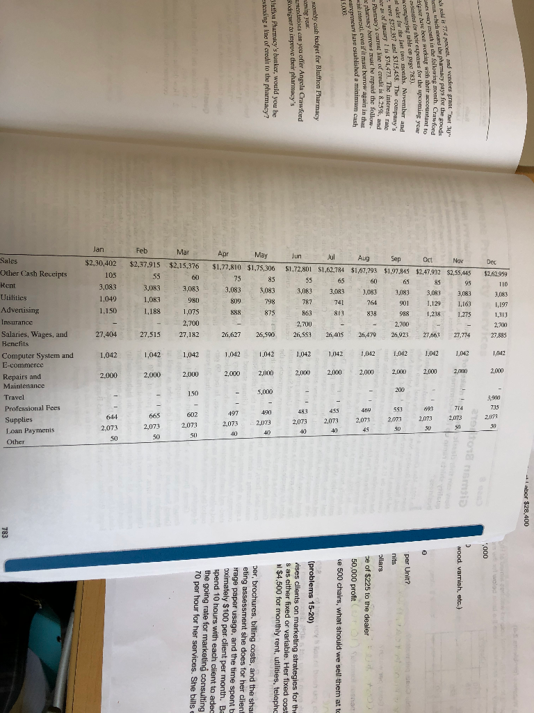 upcoming year. 2. If you were Bluffton Pharmacy's banker, would you be