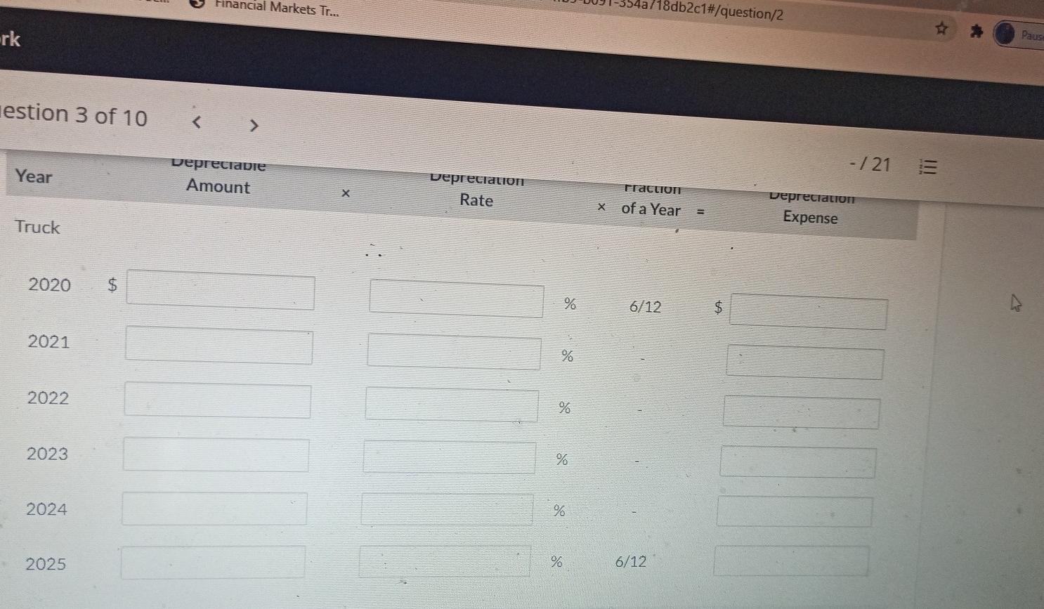 in Progress On July 1, 2020, Molly's Greenhouse purchased a new delivery