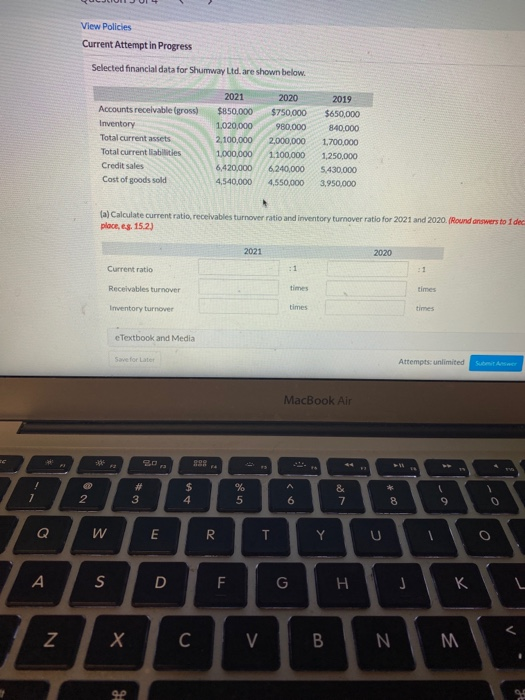 View Policies Current Attempt in Progress Selected financial data for Shumway
