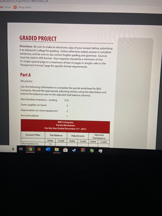  pdf Project W chegg Study Gmal GRADED PROJECT Directions: Be sure
