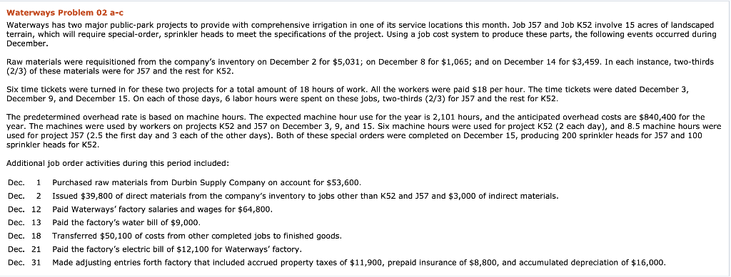 again. Set up the job cost sheets for Job No. 357 and