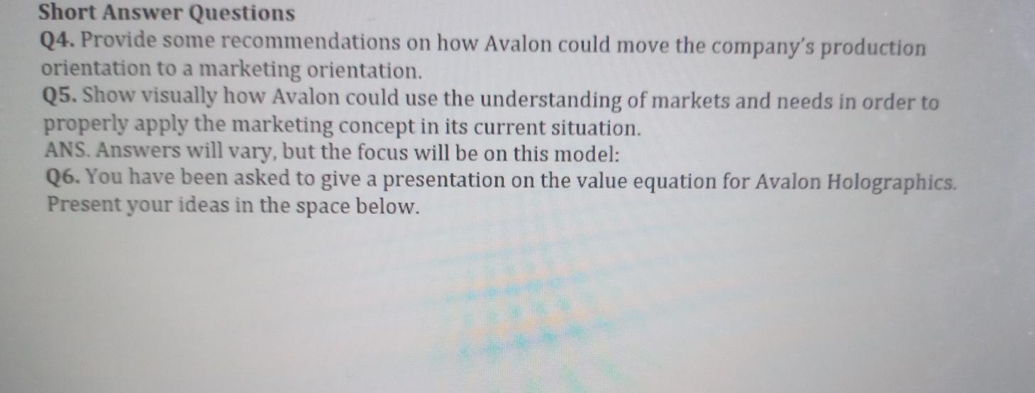  please answer these three questions Short Answer Questions Q4. Provide some