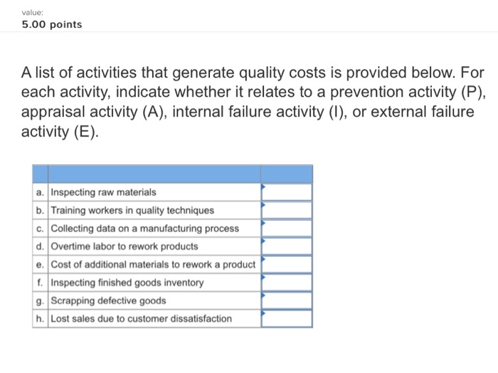 PLEASE HELP!!!! READ THE INFORMATION CARFULLY PLEASE value: 5.00 points A list