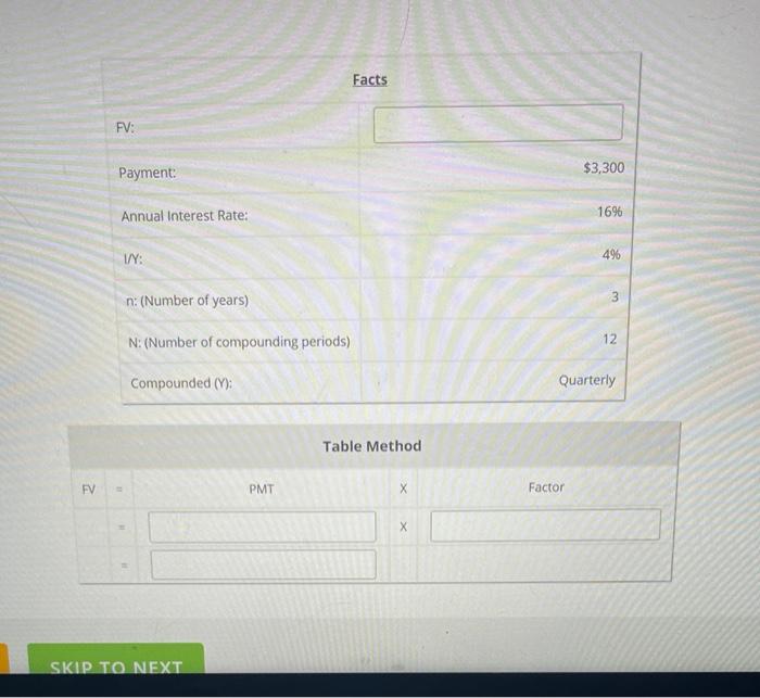 N values when looking up the factor in the tables. Do NOT