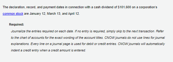  The declaration, record, and payment dates in connection with a cash