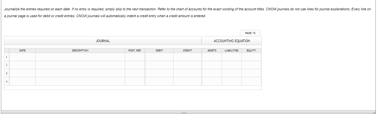 If no entry is required, simply skip to the next transaction. Refer