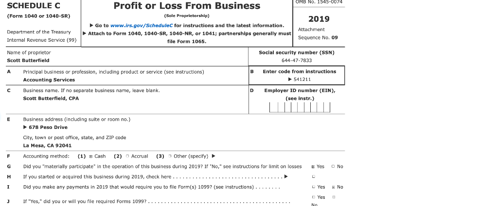 and his Social Security number is 644-47-7833. His principal business code is