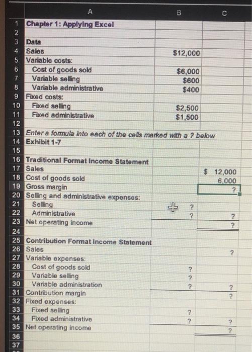  A B 1 Chapter 1: Applying Excel 2 3 Data 4