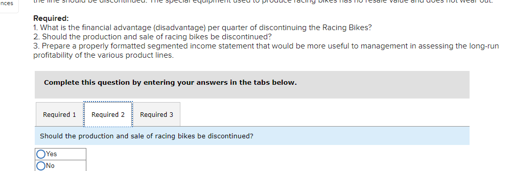 Cycle Company manufactures three types of bicycles-a dirt bike, a mountain bike,