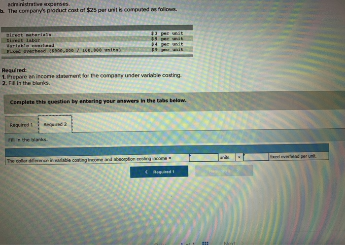 first year, the company produced 100,000 units and sold 80,000 units. The