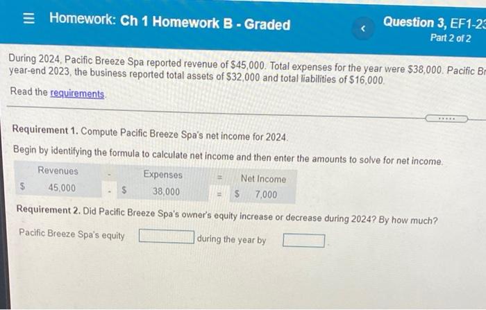  = Homework: Ch 1 Homework B - Graded Question 3, EF1-23