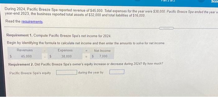 Part 2 of 2 During 2024. Pacific Breeze Spa reported revenue of