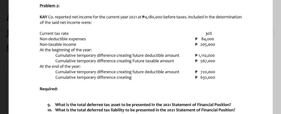  Answer it with solutions in good accounting form please Problem 2: