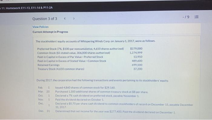 need help on these problems 11: Homework E11-13, E11-14 & P11-2A -