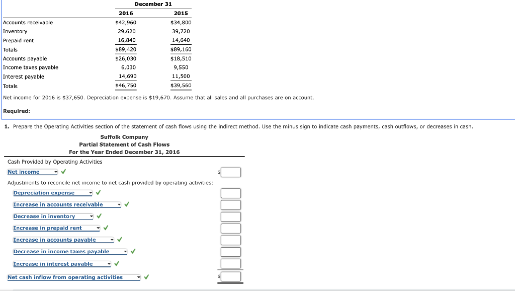 assets and current liabilities of Suffolk Company are available: December 31 2016