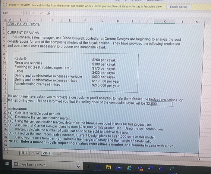  Enable Editing (0) PROTECTED VIEW Be careful-files from the Internet can