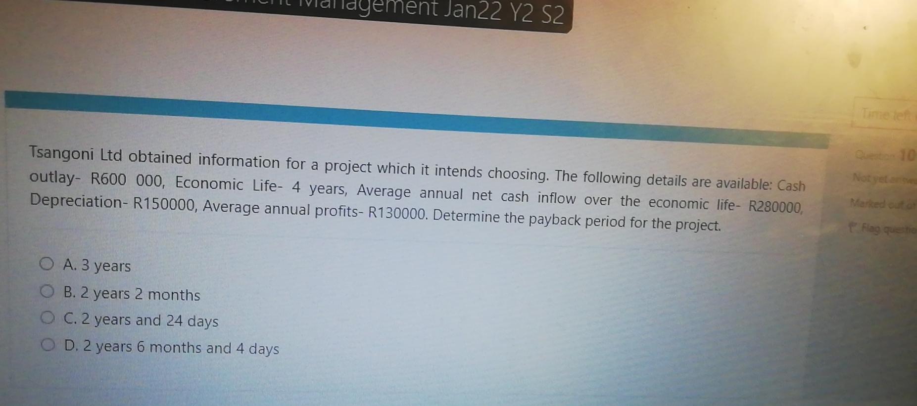 basis. D. Cost the project and add 33% for contingency. Control Costs
