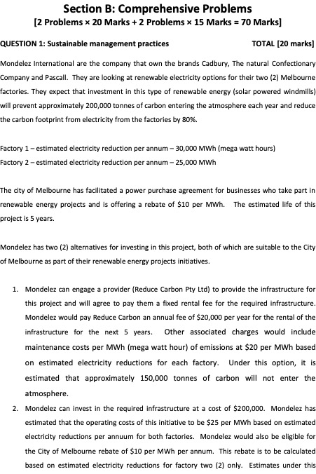 Section B: Comprehensive Problems [2 Problems 20 Marks + 2 Problems