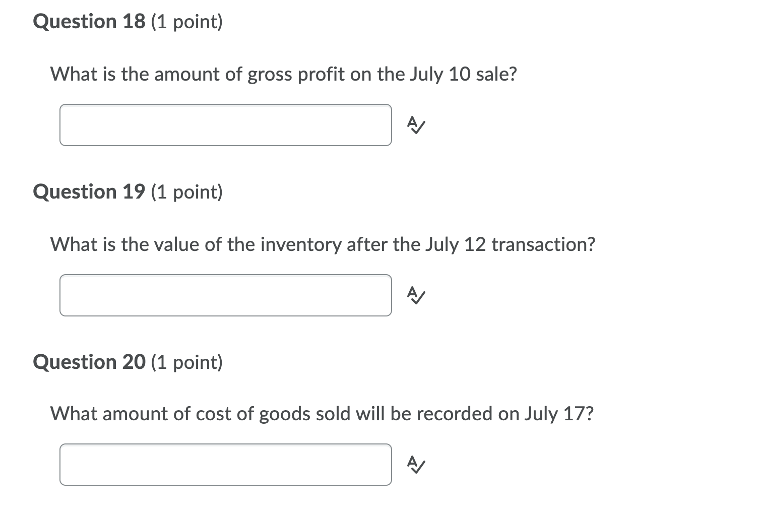 the following inventory transactions for one month. The company uses a perpetual