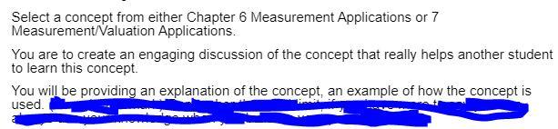 Select a concept from either Chapter 6 Measurement Applications or 7