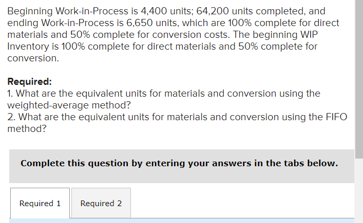 the missing amount. [LO 6-4, 6-5] Fill in the missing amount. Beginning