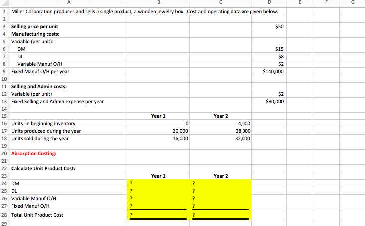 costing Spreadsheet Dropbox by inserting formulas or cell references in all cells
