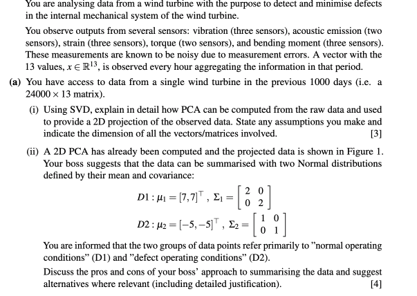 You are analysing data from a wind turbine with the purpose