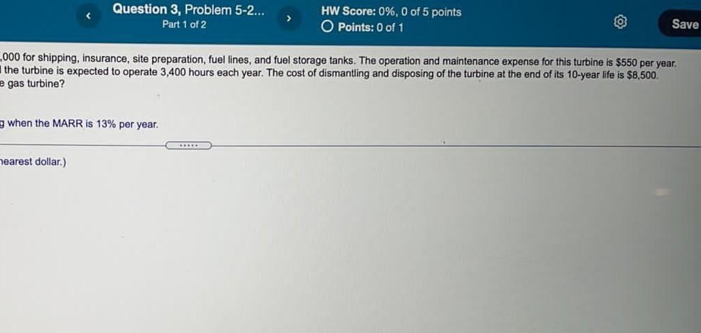 it correctly will upvote Part 1 of 2 A 50-kilowatt gas turbine