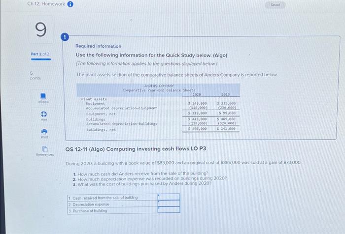 Please answer the question Required information Use the following information for the