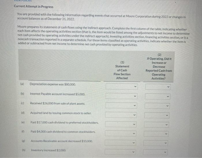  Current Attempt in Progress You are provided with the following information