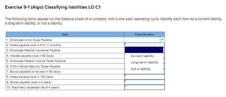 on the balance sheet of a company with a one-year operating cycle.