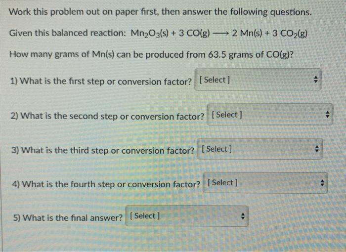 Work this problem out on paper first, then answer the following