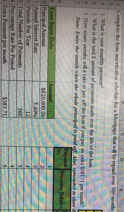  i also need to make the amortization table that shows beginning