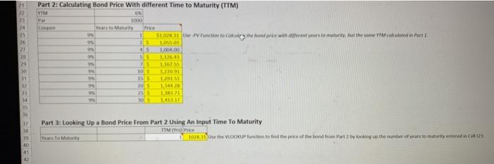 like the formulas for part 2 using PV function and part 3