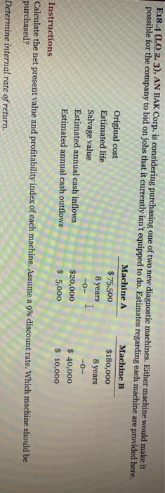  E18.4 (LO 2, 3), AN BAK Corp. is considering purchasing one