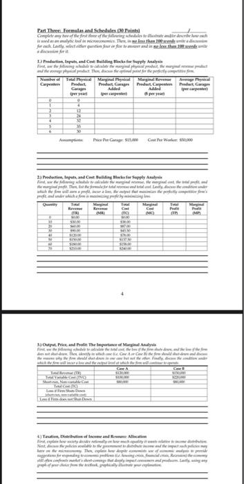  Part Three: Formulas and Schedules 030 Points) Compiledy y heet of