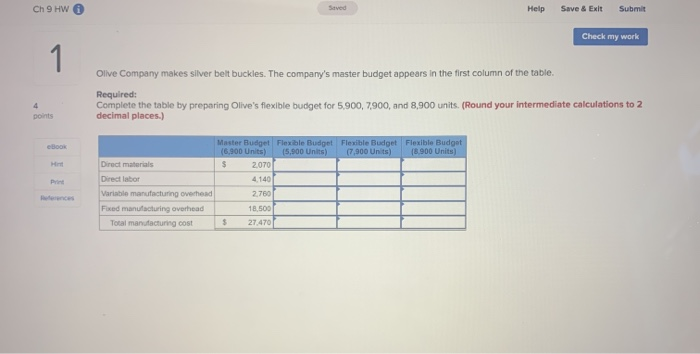  Ch 9 HW Saved Help Save & Exit Submit Check my